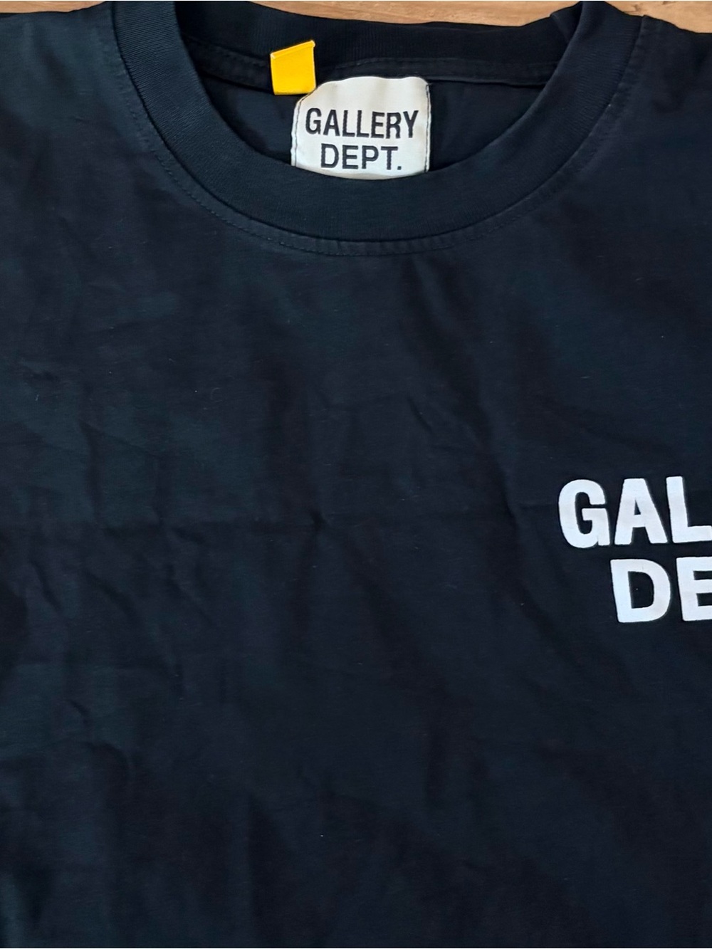 Gallery Dept Black Short Sleeve Tee with White Logo